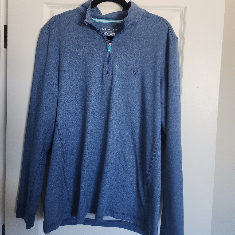 Tori Richard Men's Shoreline Zip Pullover- Tradewind Technology Size L